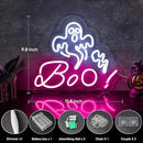 HRGXYUN Halloween Dimmable Ghost Neon Sign, Pink Boo Neon light for Wall Decor,Custom Neon Sign for Bar Club Ghost Room Decoration,5V USB Power 11.8 * 9.85in by CozyNest Decor