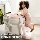 Jool Baby Potty Training Seat with 2 Step Ladder for Toddlers - Soft Cushioned Seat & Splash Guard, Adjustable Height (Pink) by TinyTreasures Baby Boutique
