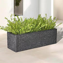 24 Inch Rectangular Concrete Planter,Durable All-Weather Use with Drainage Holes,Large Rectangular Planter for Outdoor Indoor Plants by CozyNest Decor