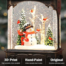Snowman Snow Globe Lantern Christmas Decorations Gifts Auto Snowfall Glitter Music Collection Snowman Cardinal Birch Forest with 6H Timer USB/Battery Powered 10.2 inch by CozyNest Decor