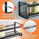 Spice Rack wall mounted 2 Pack, Space-Saving Spice Organizer for Spice Jars and Seasonings,Screw or Adhesive Hanging Spice Rack Organizer for Your Kitchen Cabinet,or Pantry Door by CozyNest Decor