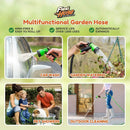 Flexi Hose with 8 Function Nozzle, 150FT - Lightweight Expandable Garden Hose, No-Kink Flexibility, 3/4 Inch Solid Brass Fittings and Double Latex Core by GreenHaven Gardens
