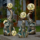 MININOVA Garden Decor Outdoor Statues Elephant with Cracked Glass Ball, Cute Solar Figurine for Patio, Lawn, Yard Art Ornament Decorations (8 LED Lights) by GreenHaven Gardens