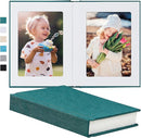 Photo Album 5x7 with Writing Space Linen Cover 5x7 Photo Album Book Holds 20 Photos Ideal for Wedding Theme-Album and Baby Photo Albums (Dark Green,20 Pockets) by TinyTreasures Baby Boutique