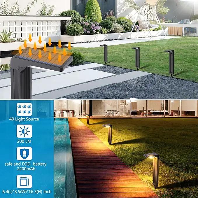 Sunvivo Solar Pathway Lights,2 Modes(Cool White or Warm White),Bright Solar Path Lights Outdoor Waterproof,Perfect Elegant Guide Light or Deco for Yard,Garden,Lawn,Sideway,Driveway,Walkway (2Pack), photo 3 of 7