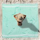 Oversized Turkish Beach Towel Blanket XXL Cotton Sandproof Towels Boho Woven Extra Large Big Sand Free Giant Throw Thick Blankets Huge Quilt XL Picnic Camping Necessities Cloud For Adult Gifts Aqua by TinyTreasures Baby Boutique