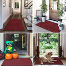 Mibao Front Door Mat, Dirt Trapper Welcome Mat for Outdoor Indoor, Non-Slip Waterproof Doormat, Durable Machine Washable Low Profile Entry Rug for Back Door Outside Patio Porch, 32" x 20", Red by CozyNest Decor
