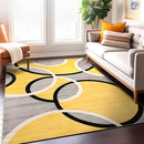 Rugshop Contemporary Abstract Circles Easy Maintenance for Home Office,Living Room,Bedroom,Kitchen Soft Area Rug 6'6" x 9' Yellow by TinyTreasures Baby Boutique