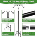 Double Shepherds Hooks for Outdoor (1Pack,76 inch) Heavy Duty Adjustable Bird Feeder Pole Garden Decor Shepherds Hook for Hanging Bird Feeder, Plant Baskets, Hummingbird Feeder for Outside by GreenHaven Gardens
