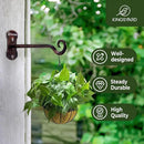 Kingsyard 4 Pack Wall Plant Hanger - Heavy Duty Metal Hanging Bracket Hooks for Hanging Plant Bird Feeders Lanterns Wind Chimes Indoor/Outdoor. Antique Copper by GreenHaven Gardens