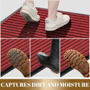 Yimobra Front Door Mat Outdoor Indoor Entrance, 100% Waterproof All-Season All Weather Doormat, Welcome Matt Outside Entry, Non Slip, Low Profile, Heavy Duty Patio Porch Floor Mats,47 x 24,Black Red by CozyNest Decor