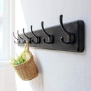 Dseap Wall Mounted Coat Rack: 24" Long, Patented, Heavy-Duty, 6-Double-Hooks Wooden Hanger Rail for Winter Coats, Hat, Jacket, Clothing - Black, Pack of 2 by CozyNest Decor