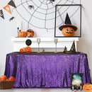 SquarePie Sequin Tablecloth 90 x 156 Inch Purple Sparkly Table Cloth for Wedding Halloween Party by CozyNest Decor