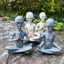 Wise Ailen Statue, Resin Medition Zen Yoga Alien Figure, Thinking Alien Sculpture for Home Indoor Outdoor Patio Lawn Yard Decor, 6.3" H by GreenHaven Gardens