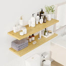 48" Floating Shelves for Wall, 12" Deep Slim Oak Floating Shelves, Wall-Mounted Shelves for Bedroom, Living Room, Kitchen, Bathroom - Set of 2 by CozyNest Decor