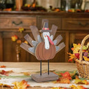 Zcaukya Thanksgiving Turkey Decoration, Wooden Indoor Standing Tabletop Turkey Decor for Home Office Bedroom Kitchen Thanksgiving Harvest Day Decorations by CozyNest Decor