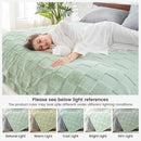 Cozy Bliss Checkered White Faux Rabbit Fur Throw Blanket, Soft Fuzzy Fluffy Minky Cream Furry Blankets for Couch, Bed (Sage Green, Queen(90" x 90") by CozyNest Decor
