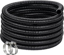 Pond Hose ID 3/4” × 50ft Black Corrugated Flexible Reinforced PVC Hose Vinyl Tubing for Pond Pump Fountain Garden Waterfall, Non-toxic & Kinkproof, with 2 clamps by GreenHaven Gardens