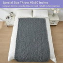 Bigacogo Chunky Knit Throw Blanket for Couch, 40x80 inches, 100% Hand Knitted with Thick Jumbo Chenille Yarn, Cozy Soft Large Rope Knot Cable Crochet Blankets for Sofa Bed Living Room, Iron Gray by CozyNest Decor