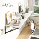 Fun Memories White Floating Shelves 18 Inch Long, Rustic Floating Shelf with Brackets, 10 Inch Deep Wall Shelves, White Bathroom Shelves, 18 x 10 Storage Shelf for Kitchen, Living Room, Set of 2 by CozyNest Decor