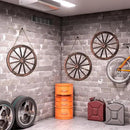 Qunclay 4 Pcs Wooden Wagon Wheel Wall Decor Old Western Wood Boho Wall Art Farmhouse Boho Wagon Wheels Rustic Yard Decor Wood Hanging Decorations for Garden Home Bar Garage (17.7 Inch) by GreenHaven Gardens