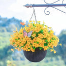 ‌20 Bundles Artificial Flowers for Outdoors‌ with 6 Faux Butterflies, UV Resistant ‌Fake Flowers‌ with Eucalyptus Leaves, ‌Artificial Plants Outdoor‌ for Patio Garden Porch Home Decor (Yellow) by CozyNest Decor