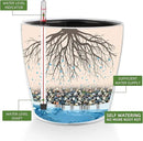 Dexceder 9x8 Inches High Gloss Self Watering Planter Indoor Outdoor, Inner Pot Design, Thickened Table Flower Plant Pot with Water Level Indicator (White) by CozyNest Decor