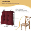 Non Slip Chair Cushions for Dining Chairs Set of 4 Kitchen Chair Cushions 18"x18"x3" Turfted Chair Pads Comfortable and Soft Seat Cushion with Ties, Burgundy by CozyNest Decor