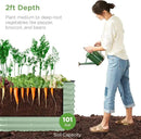 Best Choice Products 4x2x2ft Outdoor Metal Raised Garden Bed, Oval Deep Root Planter Box for Vegetables, Flowers, Herbs, and Succulents w/ 101 Gallon Capacity, Rubber Edge Guard - Sage Green by GreenHaven Gardens