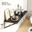 Fun Memories 27.5" W x10 D Floating Shelves, Black Wall Shelf with Brackets, 10 Inch Deep Floating Shelf Set of 2, Large Storage Kitchen Living Room Bathroom Shelves, Wood Wall Mounted Shelf by CozyNest Decor