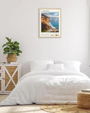 HesenDot Natural OAK Wood Coastal California Refers Framed Wall Art,12x16in Natural Seascape Canvas Wall Print,Classic Urban Landmark Wall Decor for Living Room,Bedroom,Office Gallery Gifts Set of 1 by CozyNest Decor