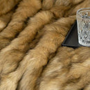 BATTILO HOME Golden Faux Fur Throw Blanket for Couch Sofa, Long Pile Fur Blankets and Throws, Elegant, Fluffy Thick Warm Heavyweight Fur Blanket Reversible to Plush Velvet, 50"x60" by CozyNest Decor
