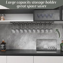 Xverycan Wine Glass Rack Under Cabinet, 10 Row Extreme Large Stemware Hanger, Metal Wine Goblet Holder, DIY Bar Glass Storage Rack for Bar Counter, Kitchen, Screws Included by CozyNest Decor
