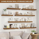 fuqing Floating Shelves for Wall, Bathroom Shelf Wall Mounted for Storage, Shelves with Invisible Bracket for Bedroom, Kitchen, Living Room, Farmhouse Small Book Shelf, 55 Inch Set of 2, Rustic Brown by CozyNest Decor