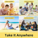 ZAZE Extra Large Picnic Blankets, 80''x80'' Washable Waterproof Foldable Oversized Compact Picnic Mat for Spring Summer Blanket Beach, Camping on Grass (Yellow and White) by TinyTreasures Baby Boutique