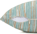 Yeiotsy Pillow Cases Blue, Pack of 2, Decorative Throw Pillow Covers Striped Bohemia Couch Cushion Covers for Sofa Home Decor (Light Blue, 18 X 18 Inches) by CozyNest Decor