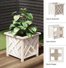 Planters Box - 14.75in Lattice Flower Box Plant Pot - Outdoor Patio Planters and Flower Boxes for Front Porch or Garden Decor by Pure Garden (White) by GreenHaven Gardens
