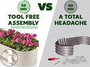 9-in-1 Galvanized Steel Raised Garden Bed // 8×2×1.5 ft Modular Planter for Gardening, Vegetables, Flowers // 18" Tall Metal Raised Garden Beds Outdoor (White) // Patented Design Planter Box by GreenHaven Gardens