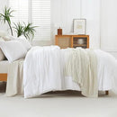 Litanika White Twin/Twin XL Comforter Set, 2 Pieces Lightweight Solid Bedding Set, All Season Fluffy Bed Set (66x90In Comforter & 1 Pillowcase) by CozyNest Decor