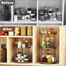 LAMU 10.2'' Wood Lazy Susan Turntable Organizer for Cabinet, 2 Tier Lazy Susan Spice Rack Organizer for Kitchen, Table Top, Countertop, Pantry, Medicine Organizer by CozyNest Decor