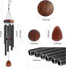 Large Aluminium Wind Chimes 37" Inches to Create a Zen Atmosphere Suitable for Outdoor, Garden, Patio Decoration. Classic Black Wind Chimes with Wind Catcher Suitable as A Gift for Unisex by CozyNest Decor