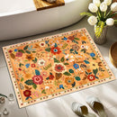 Floral 2x3 Area Rug Machine Washable Soft Print Boho Carpet Non Slip Doormat Low Pile Flower Area Rugs for Living Room Bedroom Nursery Kitchen Dining Room Indoor-Yellow/Orange by TinyTreasures Baby Boutique