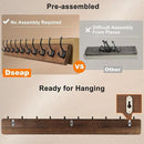 Dseap Coat Rack Wall: 38-1/4" Long, Patented, Heavy-Duty, 10-Double-Hooks Wooden Wall Mounted Coat Rack Coat Hanger Hook Rail for Winter Coats Hat Jacket Clothing, Weathered Brown by CozyNest Decor