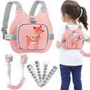Accmor Toddler Harness Leash + Anti Lost Wrist Link, Cute Deer Kids Harness with Leash, Collapsible Child Leash Baby Walking Harness Protector Wristband Strap for Baby Girls Outdoor by TinyTreasures Baby Boutique