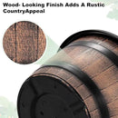 Quarut Large Plastic 3 Pack16 inch Plant Pots,Whiskey Barrel Planters with Drainage Holes & Saucer.Flower Pots Imitation Wine Barrel Design for Indoor & Outdoor Garden Balcony Plants.7 Gallons(Brown) by GreenHaven Gardens