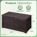 Greesum 120 Gallon Outdoor Storage Box with Lock - Large Resin Deck Box, Reinforced Lid for Garden, Patio, Lawn, Brown by GreenHaven Gardens