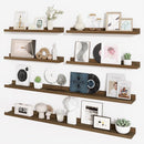 Axeman Picture Ledge Shelf, Floating Shelves for Wall Decor Storage Set of 6, 55 inch Floating Wall Mounted Shelves, Wall Shelves with Lip for Living Room, Bedroom, Nursery, Bathroom, Kitchen, Walnut by TinyTreasures Baby Boutique