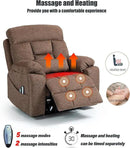 Oversized Lazy Boy Recliner Chair, 4 Motor Recliner with Power Headrest and Lumbar, Nursing Lift Chair with Vibrating Massage and Heated Seat by CozyNest Decor