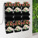 18 Pots Self-Watering Vertical Wall Planter, 39.4”L x 39.4”H Stackable Plastic Wall-Mounted Plant Grow Pots, Wall Hang Garden Planter Outdoor Indoor for Herbs Flowers Strawberries (Black) by CozyNest Decor