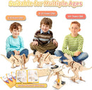 Dinosaur STEM Kits for Kids Ages 6-8-10-12, 4 in 1 Wood Building Toys for Boys Age 8-12, Build It Yourself Woodworking Kit, DIY 3D Wooden Puzzles Model Science Crafts for Kids, Stem Projects by TinyTreasures Baby Boutique